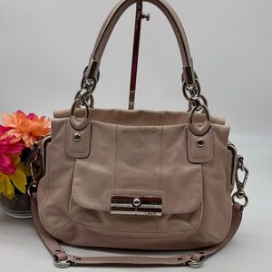 Coach Blush Pink Leather Shoulder Bag with Chain Handles in As in condition